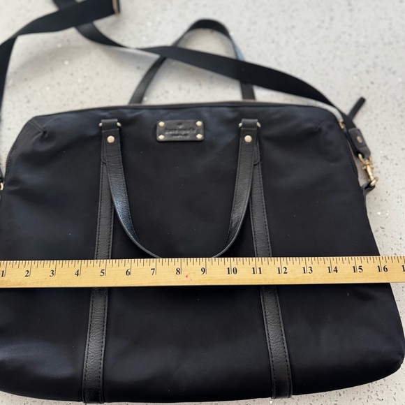 Women's Minimalist Laptop Computer Bag in Black‎ w Adjustable Strap - Picture 13 of 16
